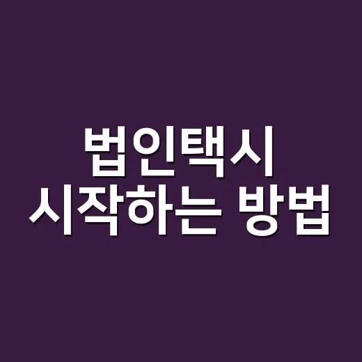 법인택시 시작하는 방법, 자격증부터 회사 선택까지 현실적으로 준비하기