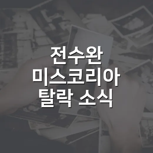 전수완 미스코리아 탈락 소식 확인하는 방법과 헷갈리지 말아야 할 점 - 요약