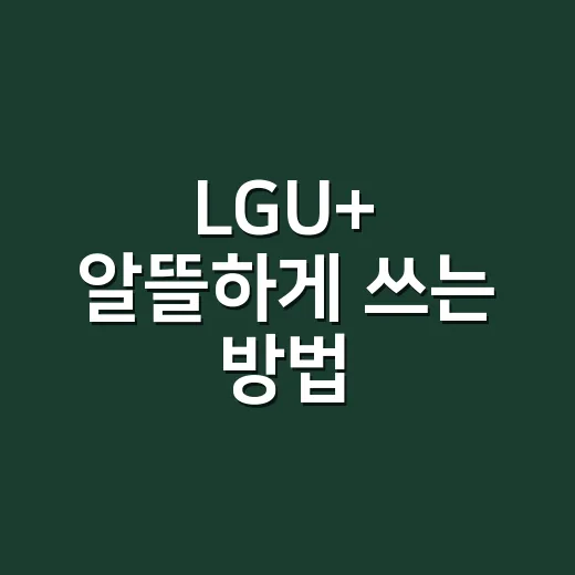 LGU+ 알뜰하게 쓰는 방법, 요금제부터 멤버십까지 챙기는 순서 - 요약