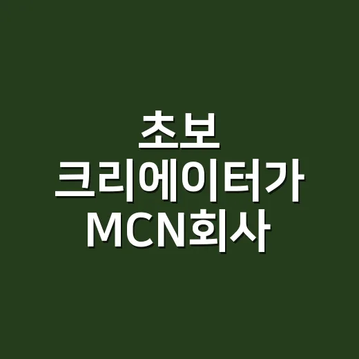 초보 크리에이터가 MCN회사 고르는 방법, 계약 전 꼭 볼 것들 - 요약