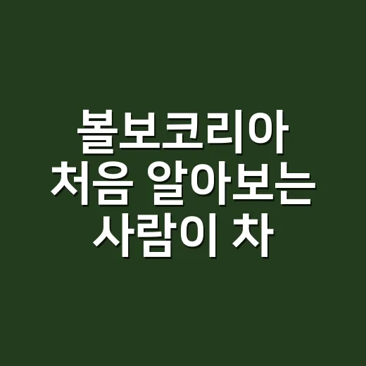 볼보코리아 처음 알아보는 사람이 차 고르는 방법 - 요약