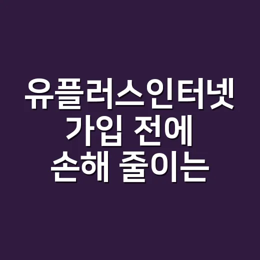유플러스인터넷 가입 전에 손해 줄이는 방법 - 요약