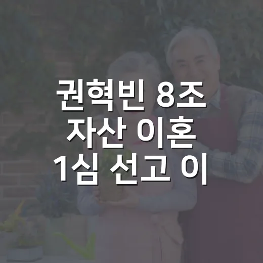 권혁빈 8조 자산 이혼 1심 선고 이해하는 방법 - 요약