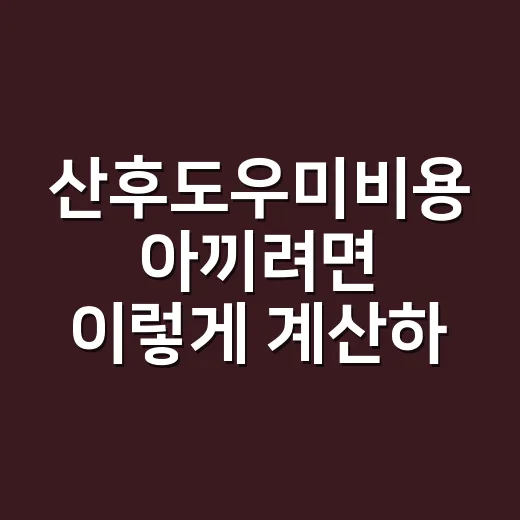 산후도우미비용 아끼려면 이렇게 계산하면 됩니다 - 요약
