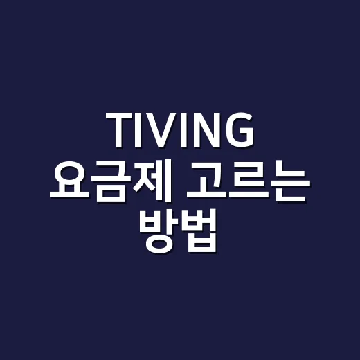 TIVING 요금제 고르는 방법, 혼자 볼 때와 가족이 볼 때 이렇게 나누기 - 요약
