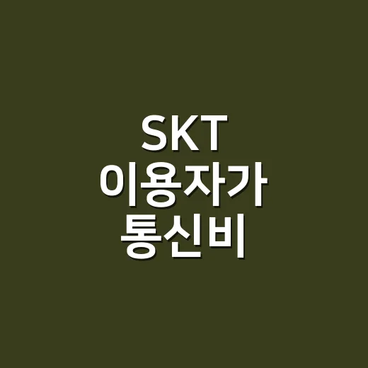 SKT 이용자가 통신비 줄이려면 이렇게 확인하면 됩니다 - 요약