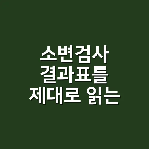 소변검사 결과표를 제대로 읽는 방법 - 요약