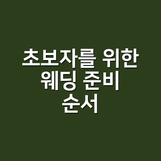 초보자를 위한 웨딩 준비 순서, 예산부터 일정까지 잡는 방법 - 요약