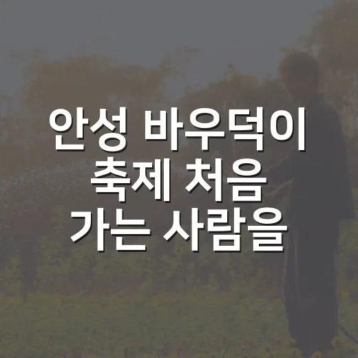 안성 바우덕이 축제 처음 가는 사람을 위한 알차게 즐기는 방법 - 요약