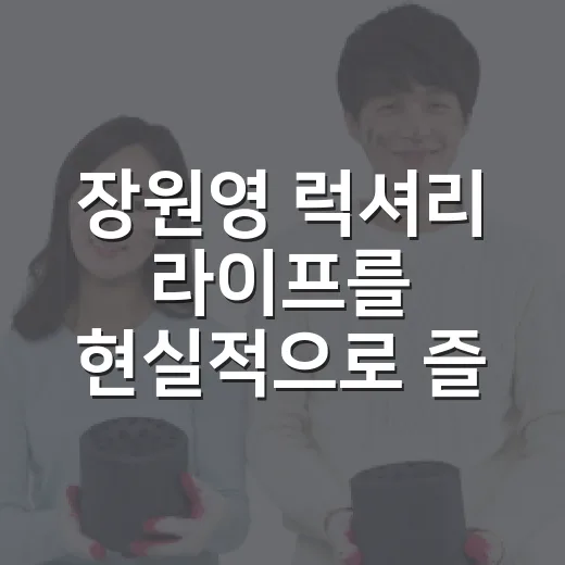 장원영 럭셔리 라이프를 현실적으로 즐기는 방법 - 요약
