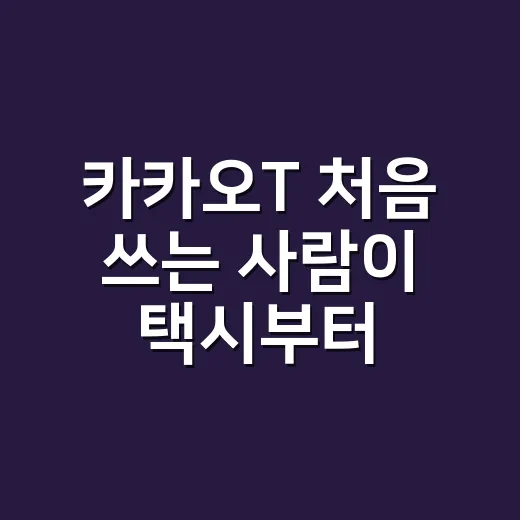 카카오T 처음 쓰는 사람이 택시부터 주차까지 편하게 이용하는 방법 - 요약