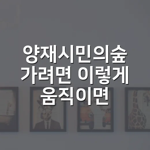 양재시민의숲 가려면 이렇게 움직이면 편합니다 - 요약