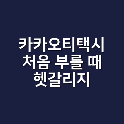 카카오티택시 처음 부를 때 헷갈리지 않게 이용하는 방법 - 요약