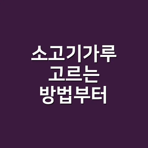 소고기가루 고르는 방법부터 맛있게 쓰는 법까지 초보자를 위한 활용법 - 요약