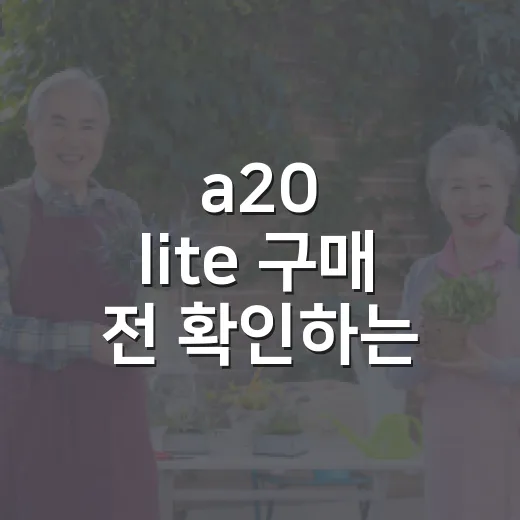 a20 lite 구매 전 확인하는 방법, 세컨폰으로 괜찮을까 - 요약