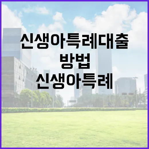 신생아 특례대출을 받는 방법 - 요약