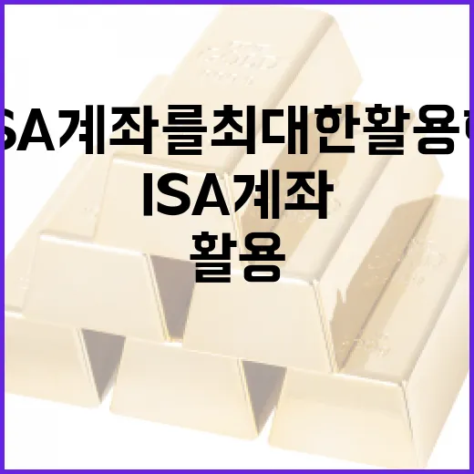 ISA 계좌를 최대한 활용하는 방법 - 요약