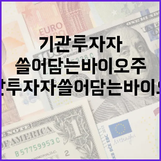 기관투자자 쓸어담는 바이오주에 투자하는 방법 - 요약