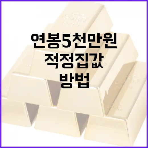 연봉 5천만 원으로 적정 집값 찾는 방법 - 요약