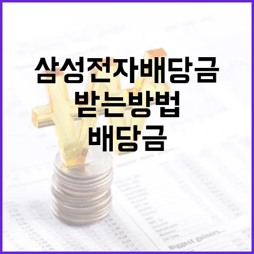 삼성전자 배당금을 이해하고 받는 방법 - 요약