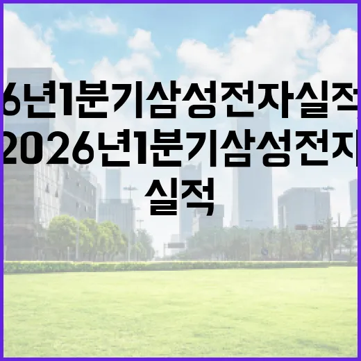 2026년 1분기 삼성전자 실적 전망 방법 - 요약