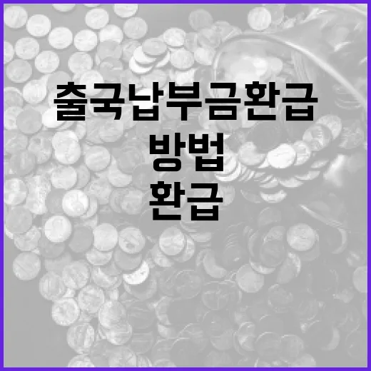 출국납부금 환급을 받는 방법 - 요약