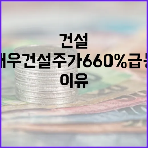 대우건설 주가 660% 급등의 이유와 투자 전략 - 요약