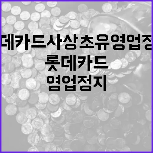롯데카드 사상 초유 영업정지 사태를 이해하는 방법 - 요약