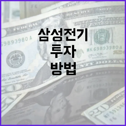 삼성전기에 대해 알아보고 투자하는 방법 - 요약