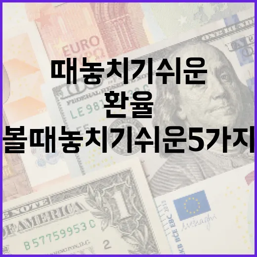 엔화환율을 볼 때 놓치기 쉬운 5가지 변수 - 요약