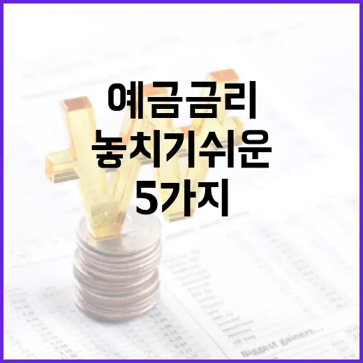 예금금리 볼 때 놓치기 쉬운 5가지 숫자 - 요약