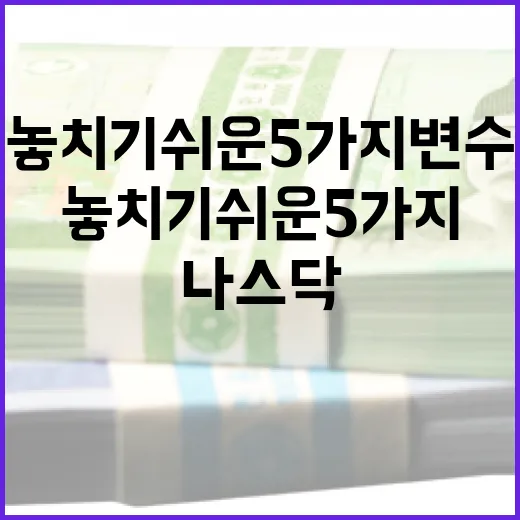 나스닥100을 볼 때 놓치기 쉬운 5가지 변수 - 요약
