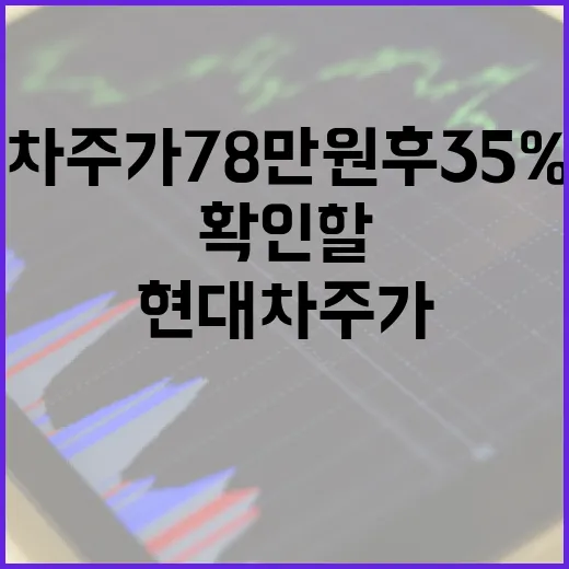 현대차 주가 78만원 후 35% 폭락을 볼 때 확인할 5가지 - 요약