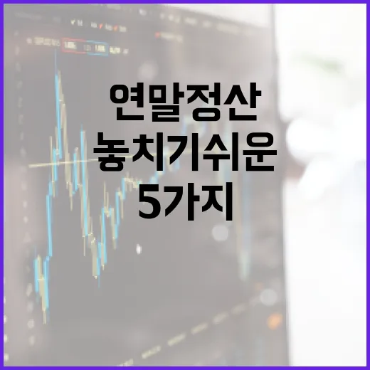 연말정산에서 놓치기 쉬운 돈의 흐름 5가지 - 요약