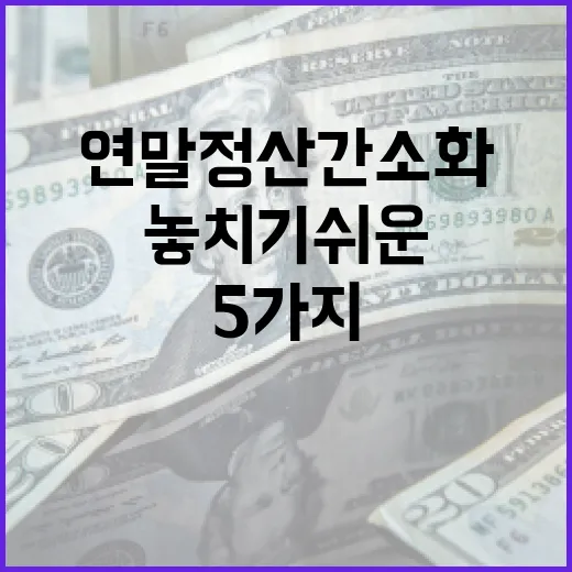 연말정산간소화에서 놓치기 쉬운 5가지 판단 포인트 - 요약