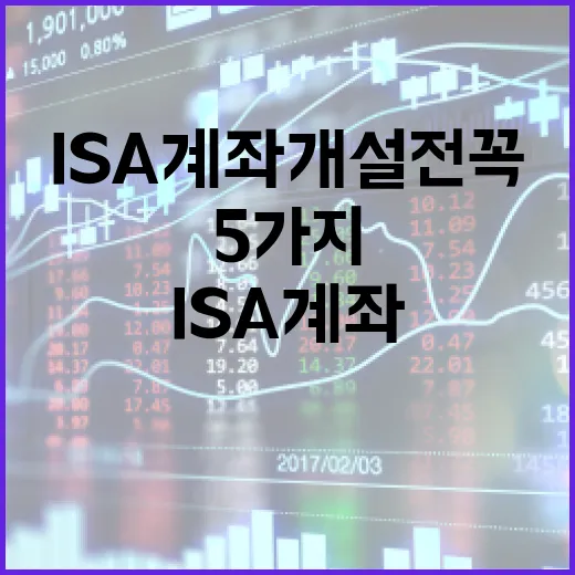 ISA계좌개설 전 꼭 따져볼 5가지 기준 - 요약