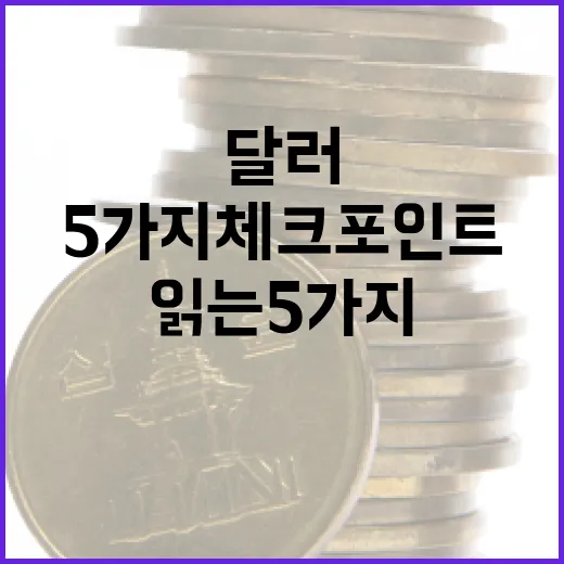 달러 흐름을 읽는 5가지 체크포인트 - 요약
