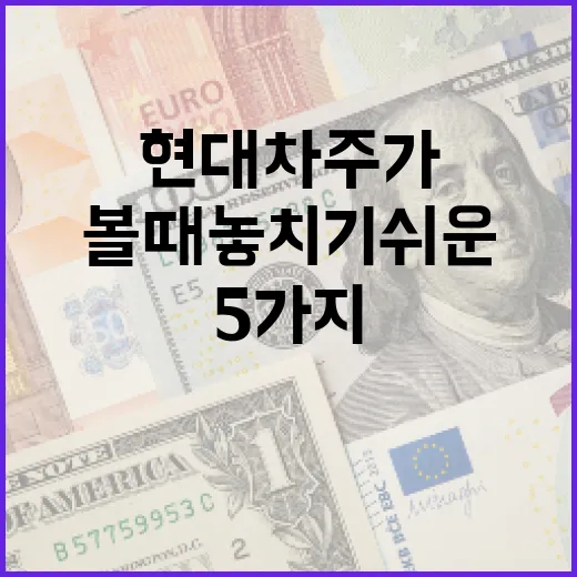 현대차주가를 볼 때 놓치기 쉬운 5가지 변수 - 요약
