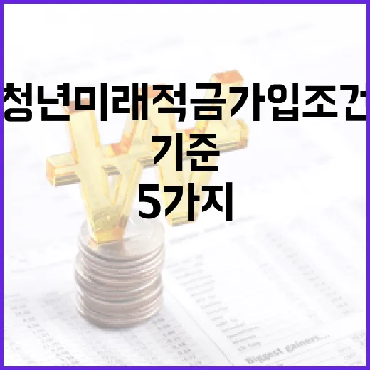 청년미래적금 가입 조건을 판단하는 5가지 기준 - 요약