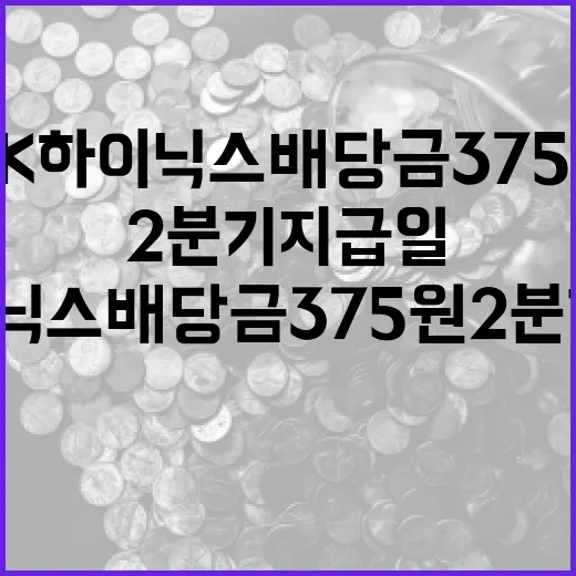 SK하이닉스 배당금 375원, 2분기 지급일을 볼 때 필요한 4가지 - 요약
