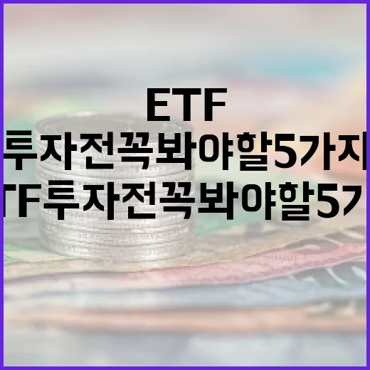 ETF 투자 전 꼭 봐야 할 5가지 시장 신호 - 요약