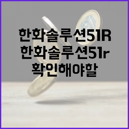 한화솔루션51R을 볼 때 확인해야 할 5가지 포인트 - 요약