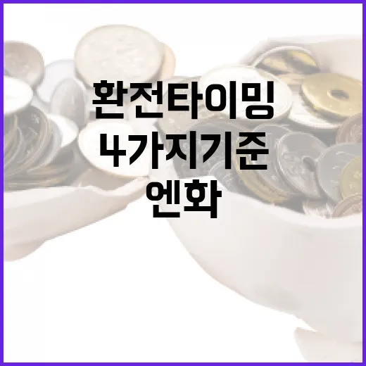 엔화 환전 타이밍을 가르는 4가지 기준 - 요약