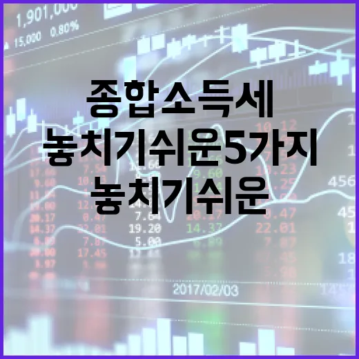 종합소득세를 볼 때 놓치기 쉬운 5가지 판단 기준 - 요약