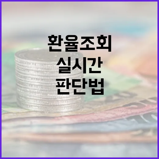 실시간환율조회 전 꼭 보는 5가지 숫자와 판단법 - 요약