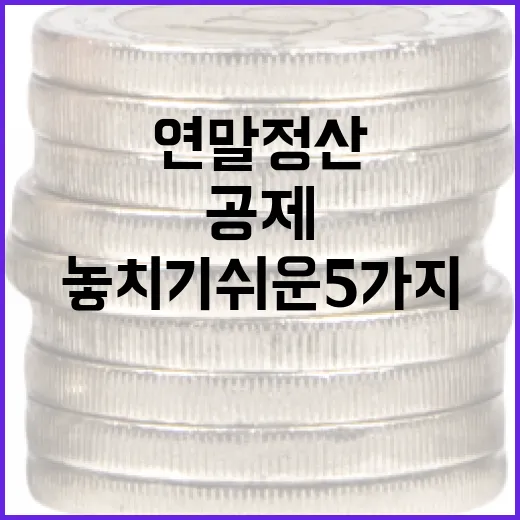 연말정산소득공제에서 놓치기 쉬운 5가지 계산 포인트 - 요약