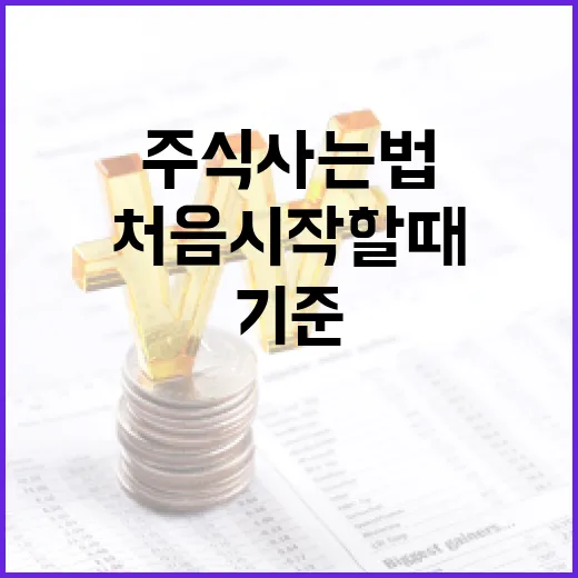 주식사는법 처음 시작할 때 꼭 보는 5가지 기준 - 요약