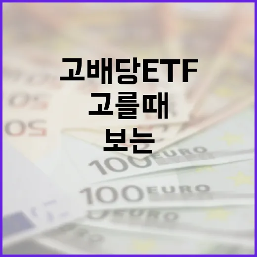고배당ETF를 고를 때 꼭 보는 5가지 기준 - 요약