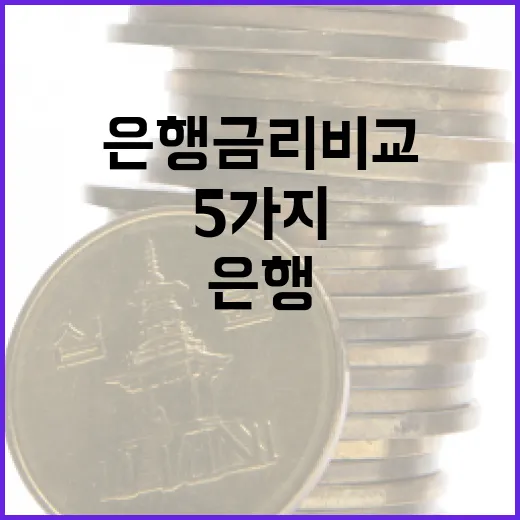 은행금리비교 전 꼭 보는 5가지 기준 - 요약