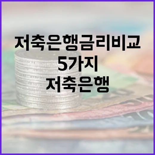 저축은행금리비교 전에 보는 5가지 판단 기준 - 요약